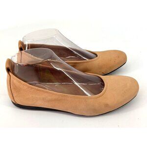 Arche Womens Lauis Ballet Flats Suede Leather Tan Size 38 Pull on Slight Wedge